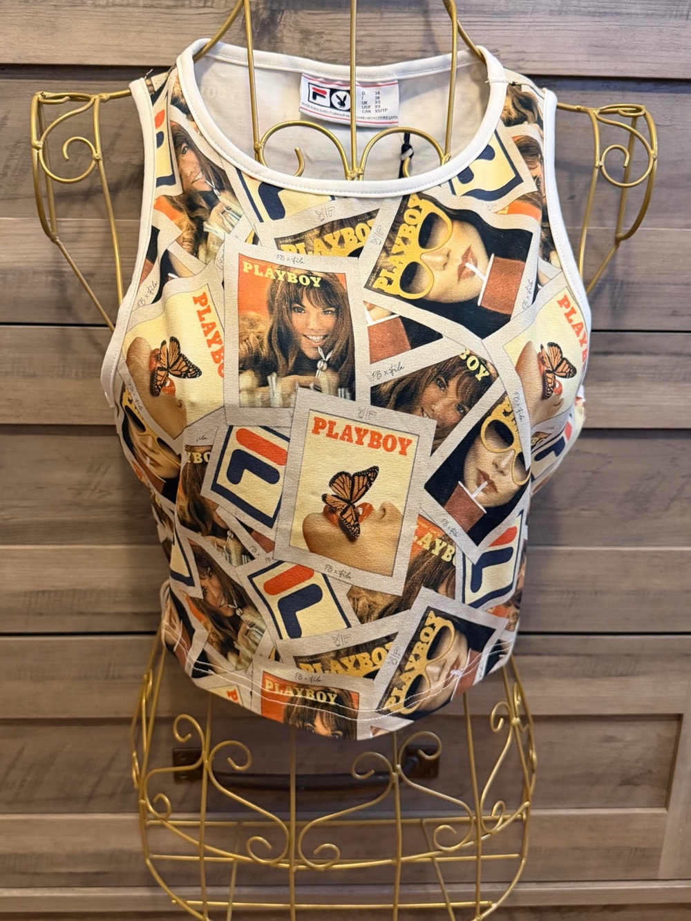 NWT Playboy Graphic Cropped Tank Top